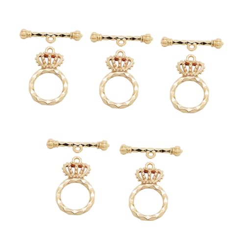 Gadpiparty 5 Sätze Krone Toggle Verschluss Einzigartige T Bar Verschlüsse für Armbänder und Ketten für Diy Schmuckherstellung Langlebig und Einfach zu Verwenden von Gadpiparty