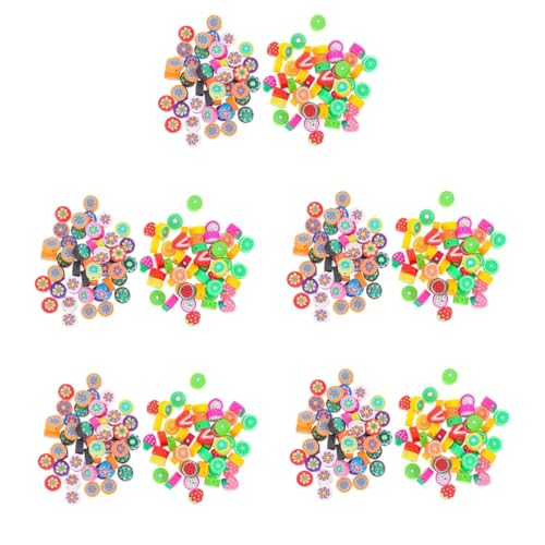 Gadpiparty 5 Sätze Polymer Clay Beads Und Fruchtmuster Lose Perlen Für Diy Schmuck Für Armbänder Und Bastelprojekte Und Erwachsene 100 Stück * 5 von Gadpiparty