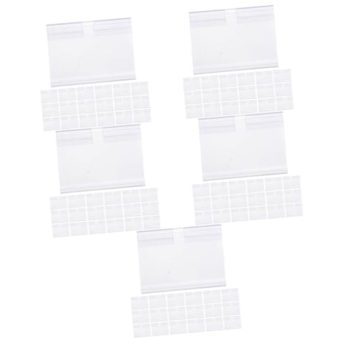 Gadpiparty 5 Sätze Preiskarte Ticket-display-halter Etikett Anzeige Display-plattenständer Stand Groß Klarer Zeichenhalter Einzelhandelskapitalschildinhaber Pvc Transparent 50 Stück * 5 von Gadpiparty