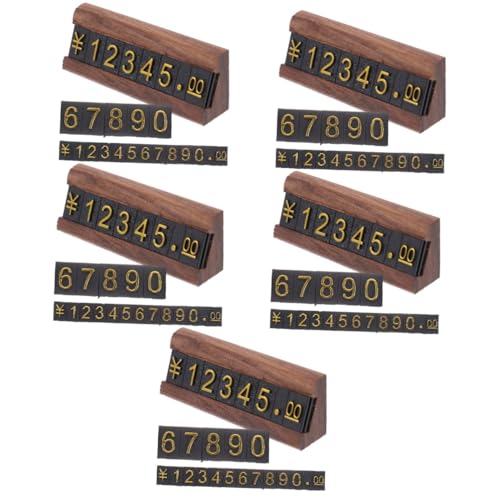Gadpiparty 5 Sätze Preisschild Etikettenständer Display-Tags für den Einzelhandel Schilder für Verkäufer einstellbar Ausstellungsständer für Händler Etikett Label Counter Top Ständer Holz von Gadpiparty