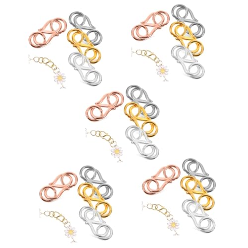 Gadpiparty 5 Sätze Schmuckverschlüsse S Haken Mit Geschlossenen Biegeringen Für Armbandgestaltung Roségold Und Platin Vergoldet Antiallergisch Und Langlebig 4 Stücke * 5 von Gadpiparty