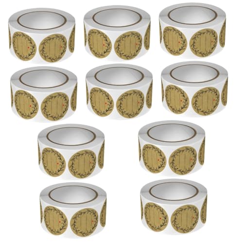 Gadpiparty 5 Sätze Selbstklebende Etikettenaufkleber Verpackungsaufkleber Entfernbare Etiketten Name Geschenkaufkleber Aufkleber Für Paketsiegel Kraftpapier Khaki 2 Rollen * 5 von Gadpiparty