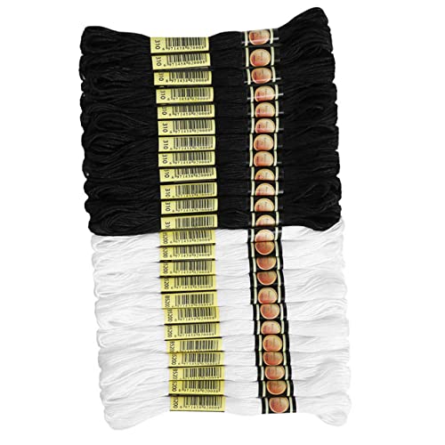 Gadpiparty 5 Sätze Teiliges Von Schwarzem Stickgarn Professionelles Nähset Für Diy Stickprojekte Lange Fäden Für Kreuzstich Und Handarbeiten Für Anfänger Und Bastelenthusiasten 24 Stück * 5 von Gadpiparty