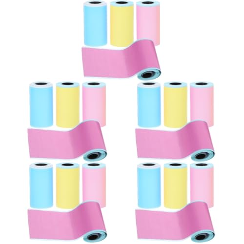 Gadpiparty 5 Sätze Thermopapier Fotopapier Selbstklebendes Papier Fotofarbaufkleber Farbige Etiketten Thermodrucker Druckpapier Thermoetikettenaufkleber Wärmeempfindliche 4 Rollen * 5 von Gadpiparty
