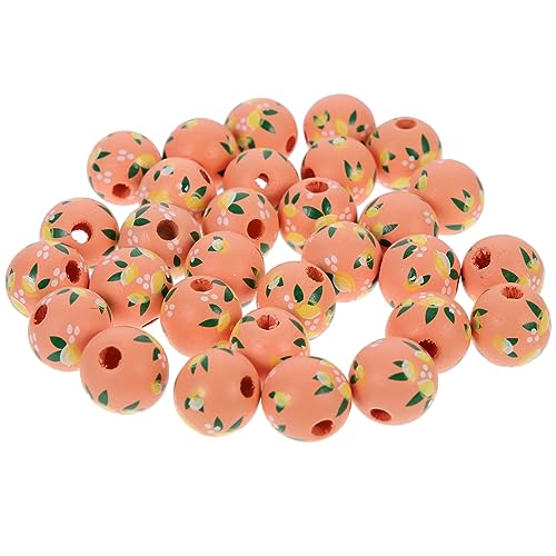 Gadpiparty 5 Sätze Zitronenmuster Holzperlen Diy Zubehör Mit Juteschnur Für Kreative Bastelprojekte Geeignet Für Schmuckherstellung Hochzeiten Feste Und Dekoration 30 Stück * 5 von Gadpiparty