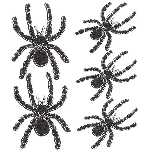 Gadpiparty 5 Stck Bestickte Spinnen Aufnäher Kleine DIY Nähapplikationen für Kleidung Einfache Anwendung Bunte Spinnen Patches für Jeans Kleider Hemden und Halloween Kostüme von Gadpiparty