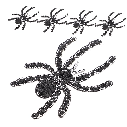Gadpiparty 5 Stck Bestickte Spinnen Aufnäher zum Aufbügeln Bunte DIY Spider Patches für Kleidung Jacken Jeans Wiederverwendbar Dekorativ für Halloween Partys und Alltag von Gadpiparty