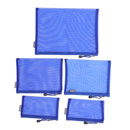 Gadpiparty 5 Stück Aktenhalter aufbewahrungstasche Zipper -Dateibeutel Aktentasche aus Mesh Tasche für Aktenordner Dokumenttasche Blau von Gadpiparty