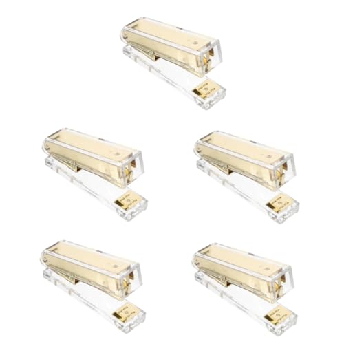 Gadpiparty 5 Stück Hefter Büro Ästhetisches Briefpapier Hefte für Schreibtisch Acryl Golden von Gadpiparty