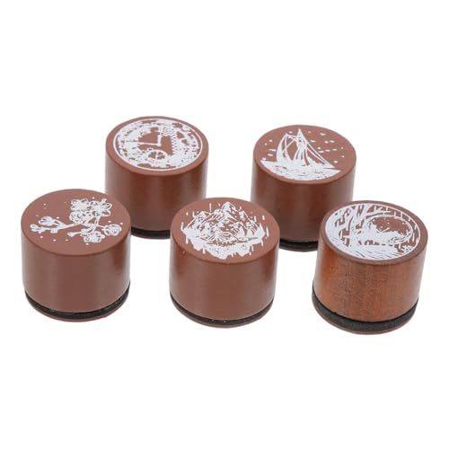 Gadpiparty 5 Stück Holzstempel Diy Scrapbooking Stempel Retro Dekorative Stempel für Bastelmaterial mit Feinen Mustern Ergonomisch und Benutzerfreundlich von Gadpiparty