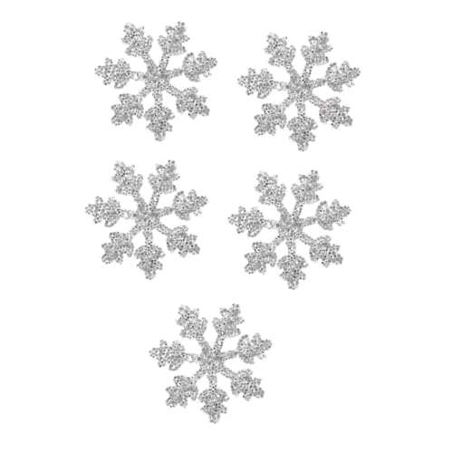 Gadpiparty 5 Stück Karte Zum Bügeln Von Kleidung Dekorativer Jeansaufnäher Flecken Applikationen Verzierungen Perlen Flicken Nähen Patch Strass-aufkleber Schneeflocken Dekoration Silver Harz von Gadpiparty