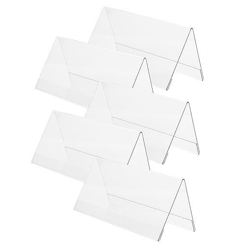 Gadpiparty 5 Stück Konferenztischkarten Visitenkartenanzeige Anzeigeständer Gruß Dekorative Tischschilder mit zweiseitigem Tisch Marketing-Schilderständer Acryl Transparent von Gadpiparty