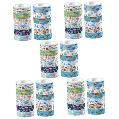 Gadpiparty 5 Stück Kunsthandwerk Klebeband Aufkleber Blau für thematisiert Lieferungen Papierhandwerk Bausätze Journaling Scrapbooking nautisches Washi-Tape Abdeckband von Gadpiparty