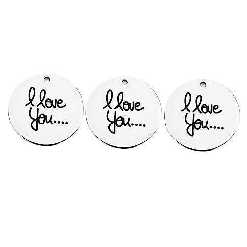 Gadpiparty 5 Stück Love You Anhänger Diy Schmuck Zubehör Buchstaben Pendants für Halskette Armband Schlüsselanhänger und Bastelprojekte Handgefertigte Charms von Gadpiparty
