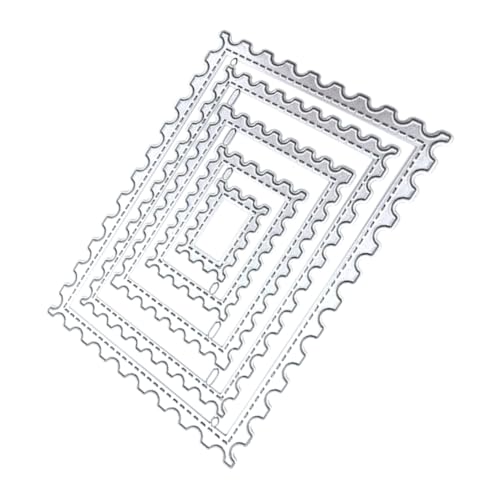 Gadpiparty 5 Stück Metallmesserform Briefmarkenstanzen für die Kartengestaltung Stanzformen Metall stirbt Schneidwerkzeug Stanzteile für Scrapbooking Kartenschablonen Kohlenstoffstahl Silver von Gadpiparty