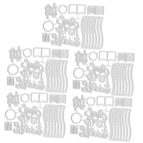 Gadpiparty 5 Stück Metallmesserform geprägt Prägung Stanzformen Schablone Stanzteile für Scrapbooking DIY Form aus Kohlenstoffstahl Stahl mit hohem Kohlenstoffgehalt Silver von Gadpiparty