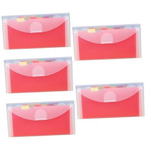 Gadpiparty 5 Stück Multi Ordner aus Material Fächermappe mit Bunten Fächern für Dokumente Rechnungen und Briefe Tragbarer Aktenordner für Schule Büro und Reisen von Gadpiparty