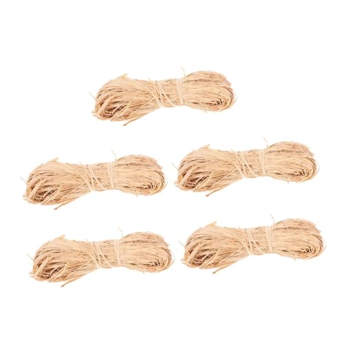 Gadpiparty 5 Stück Natürliche Raffia Papierschnur Robust Flexibel Vielseitig für Basteln Floristik Dekoration DIY Geschenkverpackung Rustikaler Look pro Bündel von Gadpiparty