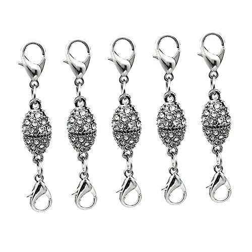 Gadpiparty 5 Stück Olivenförmige Lobster Clips mit Kristallen und Magnetverschluss Schmuckverschlüsse Silber für Diy Armbänder Gadpiparty 5 Stück Olivenförmige Lobster Clips mit Kristallen und Magnetverschluss Schmuckverschlüsse Silber für Diy Armbänder von Gadpiparty
