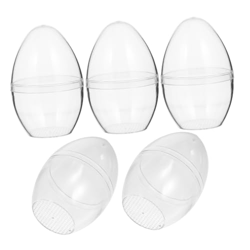 Gadpiparty 5 Stück Ostern transparente Eierball kunststoff eier ostereier groß Ostern Dekorationen Ostern Bastelideen klarer, befüllbarer Ball in Eiform Plastikeier zum füllen klare Bälle p.s von Gadpiparty