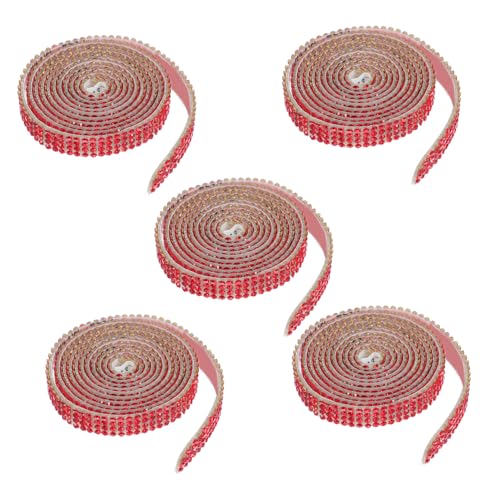 Gadpiparty 5 Stück Selbstklebendes Strassband Breit Reihig Langlebiges Glitzer Dekoband für DIY Schmuck Kleidung Autos Spiegel Party und Wohnaccessoires von Gadpiparty