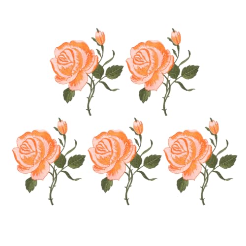 Gadpiparty 5 Stück Stickmaterialien gestickte Aufnäher geformt Patch Stickerei Rosenflecken für Kleidung Fix Kleidungsflicken Aufnäher mit Blumenapplikation Stickgarn Orange Gadpiparty 5 Stück Stickmaterialien gestickte Aufnäher geformt Patch Stickerei Rosenflecken für Kleidung Fix Kleidungsflicken Aufnäher mit Blumenapplikation Stickgarn Orange von Gadpiparty