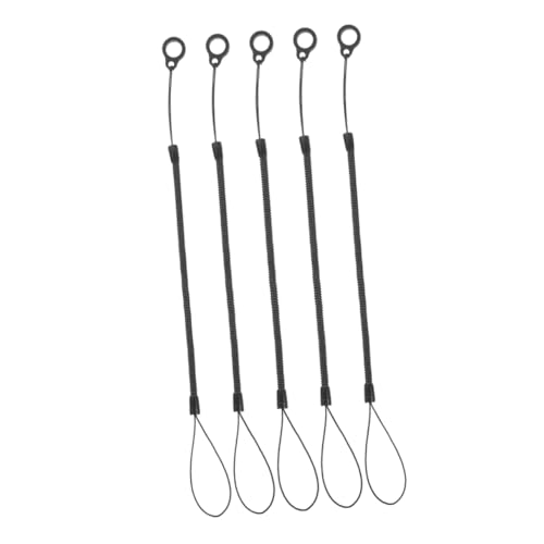 Gadpiparty 5 Stück Stiftfederkabel Stift-Lanyard Lanyard-Kordel für den Eingabestift Schlüssel smartphone halterung Federseil Stift Stiftkette für Klemmbrett Stiftleine Plastik Black von Gadpiparty