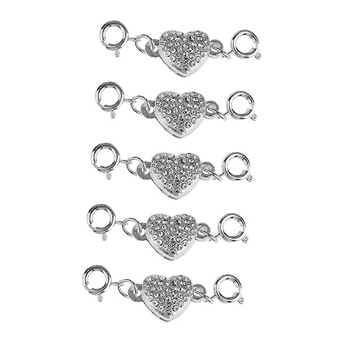 Gadpiparty 5 Stück Teiliges DIY Set mit Herzförmigem Magnetverschluss Silberne Verbindung für Armbänder und Schmuckdesigns für Kreative Bastelprojekte von Gadpiparty