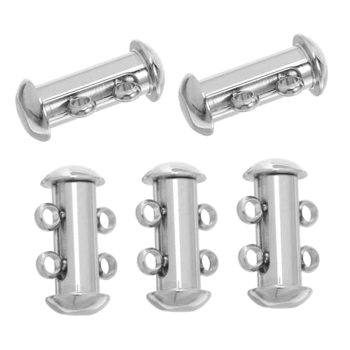 Gadpiparty 5 Stück Teiliges Edelstahl Doppelreihiges Halskettenverschluss Sicherer Schmuckverbinder für Mehrlagige Ketten DIY Freundlicher Armbandverschluss für Alltag und Besondere Anlässe von Gadpiparty