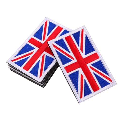 Gadpiparty 5 Stück Teiliges Handgestickter Uk flaggen aufnäher mit Klettband Langlebige Stoffapplikationen für Kleidung Hüte und Rucksäcke Farbintensiv und Vielseitig für Persönliche Styles von Gadpiparty