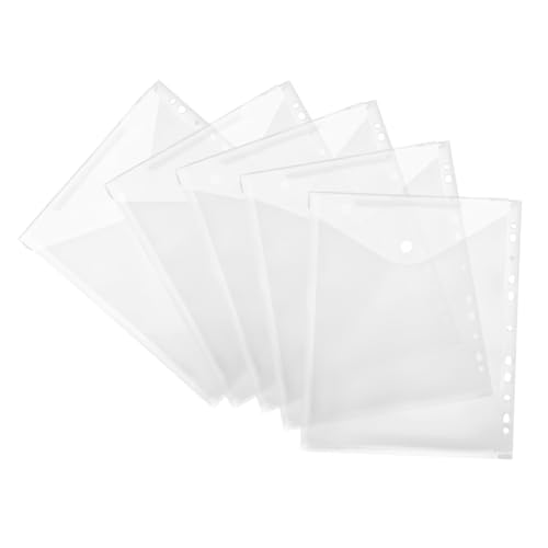 Gadpiparty 5 Stück Teiliges Kunststoff Ordner Taschen mit Löchern Transparente Loseblatt Foto und Dokumenten Organizer für Bürobedarf Wasserfest und Wiederverwendbar von Gadpiparty