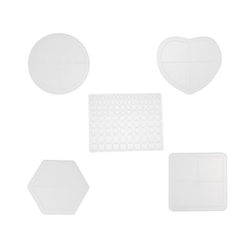 Gadpiparty 5 Stück Teiliges Silikon Gießformen für Dekorative Untersetzer Flexible Wiederverwendbare Harzformen Mosaik Rund Herz und Sechseck Designs für Diy Wohn und Partydekoration Gadpiparty 5 Stück Teiliges Silikon Gießformen für Dekorative Untersetzer Flexible Wiederverwendbare Harzformen Mosaik Rund Herz und Sechseck Designs für Diy Wohn und Partydekoration von Gadpiparty