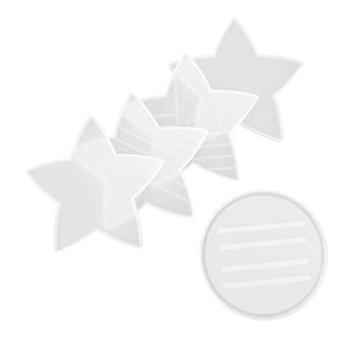 Gadpiparty 5 Stück Teiliges Stern Untersetzer Silikonformen für Epoxidharz Hitzebeständig für Hochzeiten und Familienfeiern Einfache Anwendung und Heimdekoration von Gadpiparty