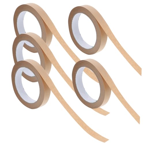 Gadpiparty 5 Stück Teiliges Umweltfreundliches Kraftpapier Klebeband Selbstklebend Wasserfest Beschreibbar Vielseitig Einsetzbar für Verpackungen Bastelarbeiten und Sichere Paketversiegelung von Gadpiparty