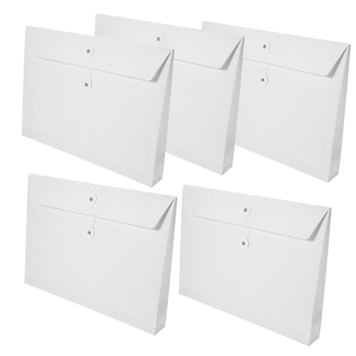 Gadpiparty 5 Stück Tüte Aus Kraftpapier Dateiorganisator Praktische Aktenordner Praktische Aktentaschen Dokumentinhaber Dokumententaschen Aus Papier Organizer Für Papierdokumente Weiß von Gadpiparty