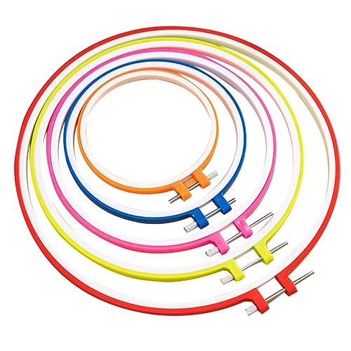 Gadpiparty 5 Teiliges Stickwerkzeug Kunststoff Rundstich Kreis Kreuzstich Für Anfänger Stoffstickring Sticksets Für Erwachsene Herstellung Von Ringen Stoffhandwerk Stickrahmen von Gadpiparty