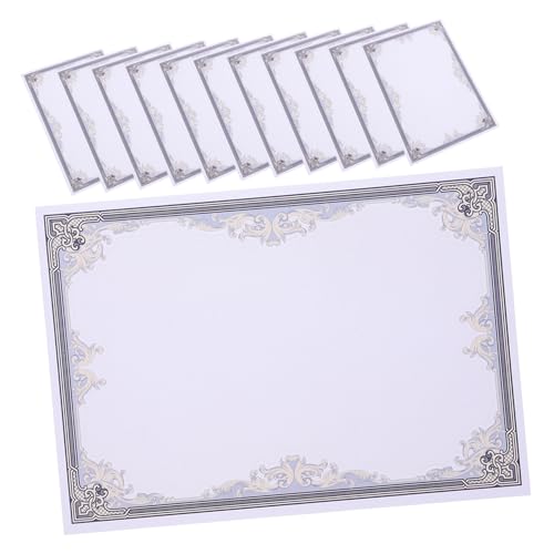 Gadpiparty 50 Blatt Ehrenurkunde Kunstpapier Dokumentieren Tintenlos Briefpapier Kopierpapier Für Geburtsurkunde Planke Zertifikatsordner Druckbar Leer Umschlag Pergament Zertifikate Blue von Gadpiparty