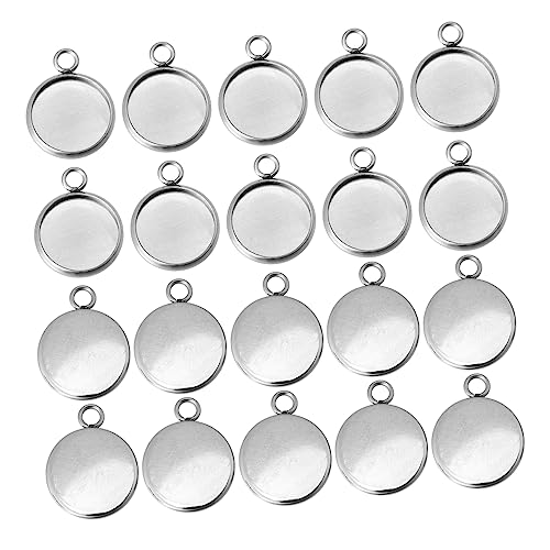 Gadpiparty 50 Stück Anhänger Trays für Diy Runde Edelstein Basen Rostfreier Bezel für Schmuckherstellung Innendurchmesser für Projekte von Gadpiparty