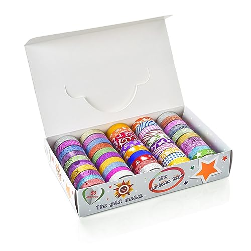 Gadpiparty 50 Stück Bunte Washi Klebebänder Dekorative Diy Papierbänder für Tagebuch Scrapbooking und Fotoalben Mix Farben für Kreative Projekte und von Gadpiparty