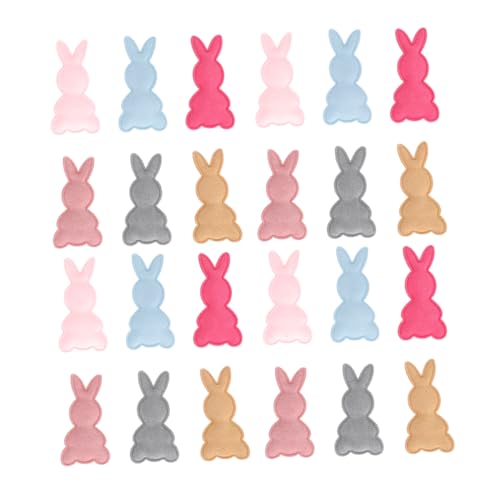 Gadpiparty 50 Stück DIY Kaninchenstoff Patches Bunte Applikationen zum Bekleidungsreparieren und Basteln Niedliche Hasenform für Kinderhaarschmuck und Accessoire Dekoration von Gadpiparty
