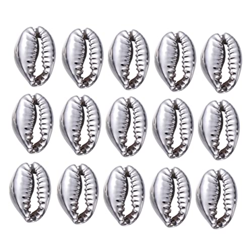 Gadpiparty 50 Stück Diy Elektropolierte Muschelschalenperlen Zubehör für Einzigartige Armbänder und Ohrringe für Kreative Schmuckgestaltung Silber von Gadpiparty