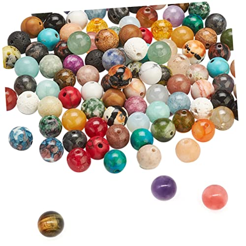Gadpiparty 50 Stück Diy Kristallrunde Perlen Schmuck Bastelperlen Gemischte Farben Lose Polierte Beads für Armband und Halskette Schmuckherstellung von Gadpiparty