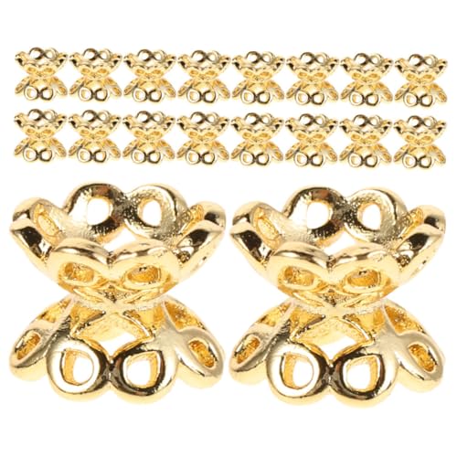 Gadpiparty 50 Stück Doppelseitige Hohle Blumen Perlenkappen Langlebige Schmuck Endkappen für Armbänder Abstandsperlen DIY Schmuckzubehör Vielseitig für Handgemachte Designs von Gadpiparty