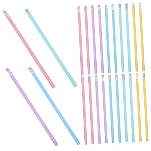 Gadpiparty 50 Stück Farbenfrohe Holzbleistifte mit Radiergummi Ergonomische Schreibstifte für Zeichnungen Notizen und Kreative Projekte Bequemes Schreiben ohne Ermüdung von Gadpiparty