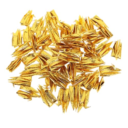 Gadpiparty 50 Stück Goldene Origami Deko Perlmutt Papier Kraniche Handgefaltet für Hochzeit Party Zimmer Büro Wanddeko Diy von Gadpiparty