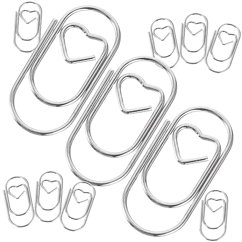Gadpiparty 50 Stück Herzförmige Büroklammern Kreative Mini Papierclips für Lesezeichen für und Bürobedarf Silberfarben Praktisch und von Gadpiparty