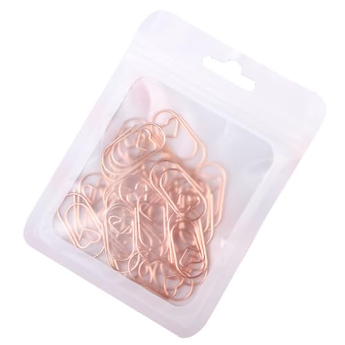 Gadpiparty 50 Stück Herzförmige Büroklammern Roségold Dekorative Papierclips für Bürobedarf Stark und Zuverlässig für Notizen und Dokumente für Freunde und Familie von Gadpiparty
