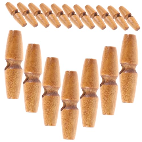 Gadpiparty 50 Stück Holz Toggle Knöpfe Retro Bekleidungs Knöpfe für Mäntel DIY und Dekoration für Windbreaker Mäntel und Taschen von Gadpiparty