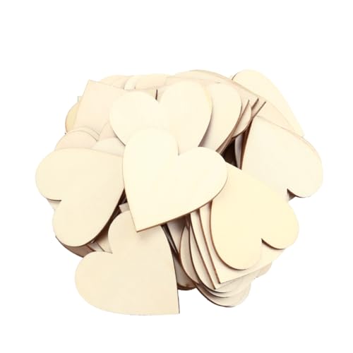 Gadpiparty 50 Stück Holzflicken Sammelalbum Blanko Dekorationen DIY Holzscheiben Herz Holzscheiben Holzscheiben Holzherz Schmuck Bambus von Gadpiparty