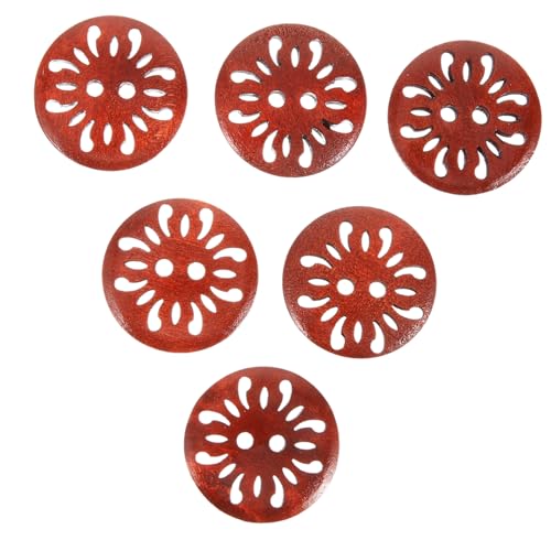 Gadpiparty 50 Stück Holzknöpfe Chrysanthemen Design Diy Nähzubehör für Bekleidung Handgefertigte Vintage Knöpfe Langlebige und Glatte Oberfläche Projekte und Bastelarbeiten von Gadpiparty
